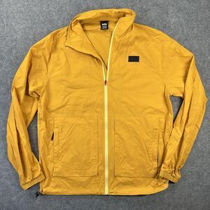 REI Co-op Jacket Mens Small Yellow Lightweight Lined Softshell Windbreaker